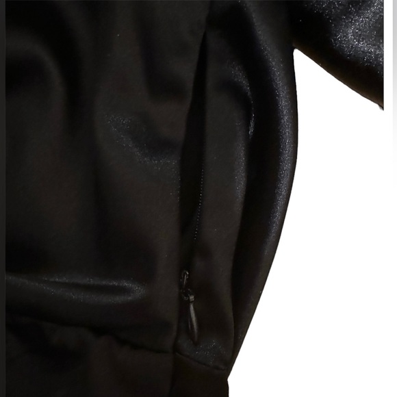 Cédelar Black Sexy Satin Dress With Sleeves and drawstrings size S - Picture 5 of 7